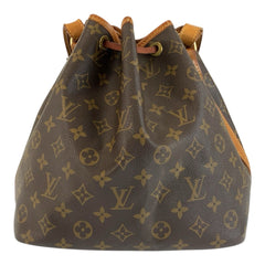 ルイ ヴィトン モノグラム プチノエ 巾着 ショルダーバッグ M42226 ブラウン PVC レザー レディース LOUIS VUITTON 中古