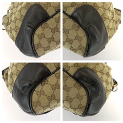 グッチ GGキャンバス スーキー トートバッグ ショルダーバッグ 2WAY 247902 ベージュ ブラウン キャンバス レザー レディース GUCCI 中古