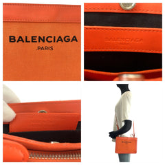 バレンシアガ ショルダーバッグ ポシェット 390641 オレンジ レザー キャンバス レディース BALENCIAGA 中古