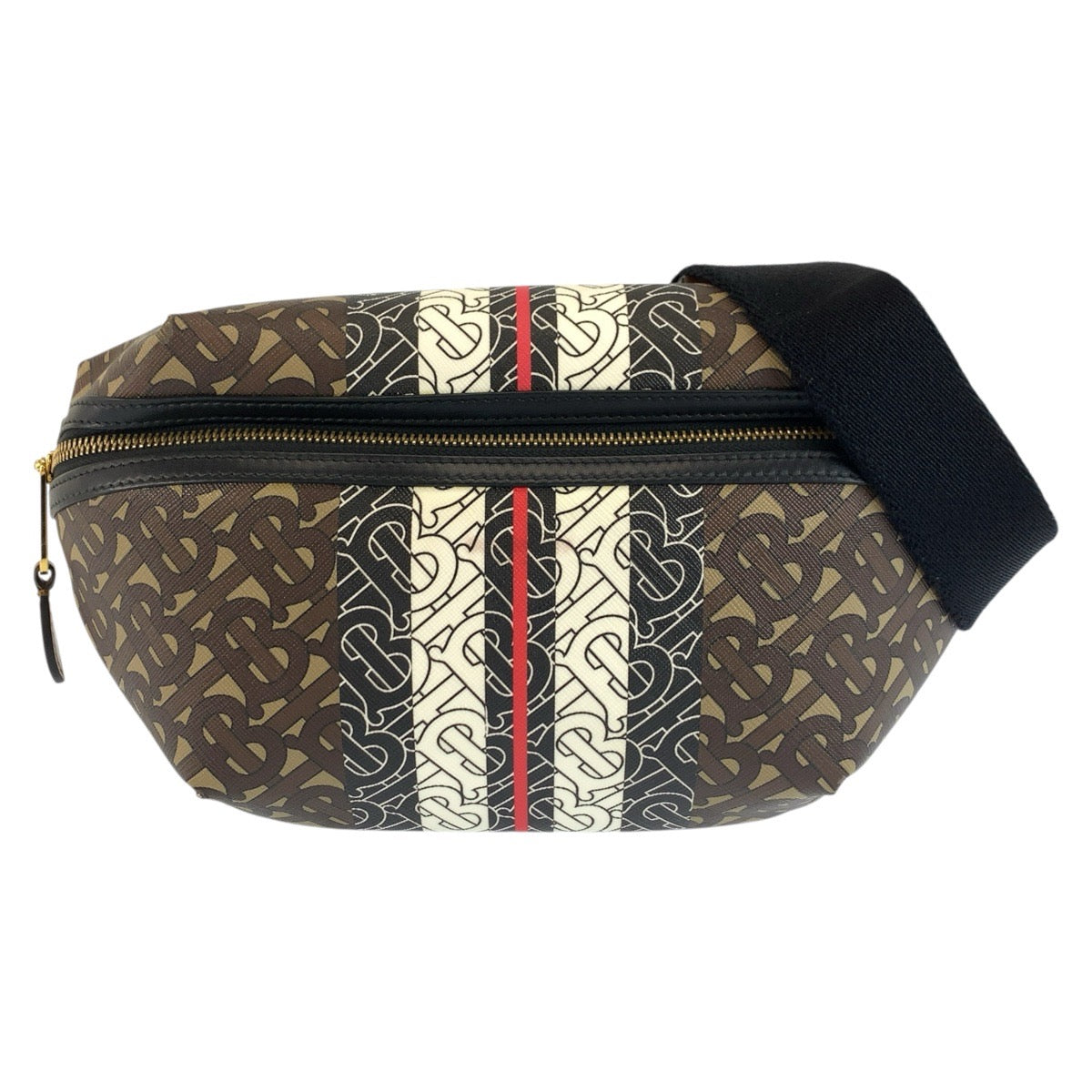 バーバリー TBモノグラム ボディバッグ ウエストポーチ バムバッグ ブラウン PVC メンズ BURBERRY 中古