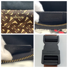 バーバリー TBモノグラム ボディバッグ ウエストポーチ バムバッグ ブラウン PVC メンズ BURBERRY 中古