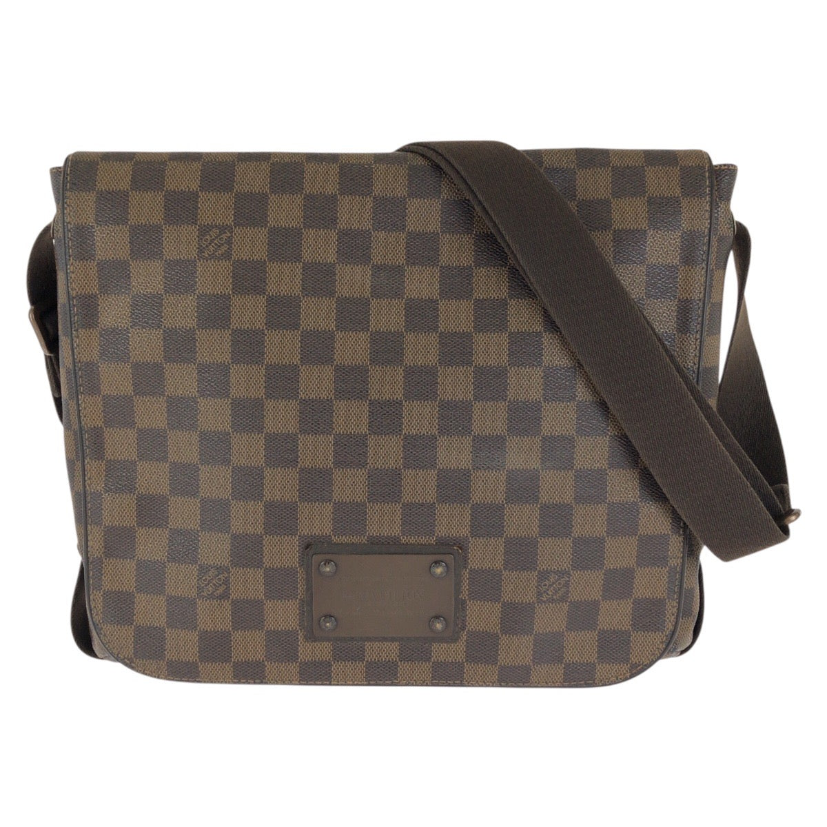 ルイ ヴィトン ダミエ ブルックリンMM ショルダーバッグ メッセンジャーバッグ N51211 ブラウン PVC メンズ LOUIS VUITTON 中古