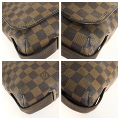 ルイ ヴィトン ダミエ ブルックリンMM ショルダーバッグ メッセンジャーバッグ N51211 ブラウン PVC メンズ LOUIS VUITTON 中古