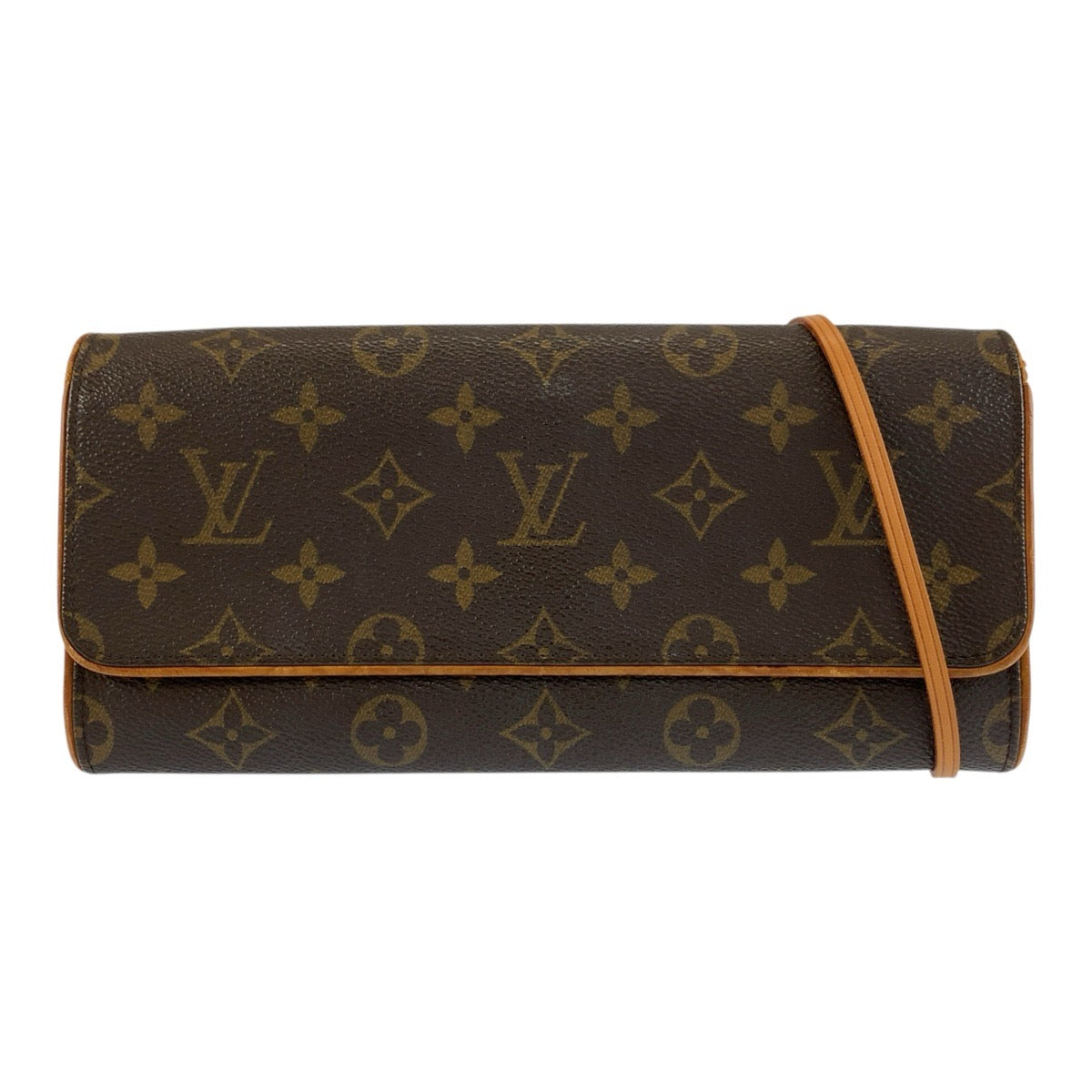 ルイ ヴィトン モノグラム ポシェットツインGM ショルダーバッグ ポシェット M51852 ブラウン PVC レザー レディース LOUIS VUITTON 中古