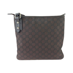グッチ GG柄 ショルダーバッグ メッセンジャーバッグ 268620 ブラウン ナイロン レザー レディース GUCCI 中古