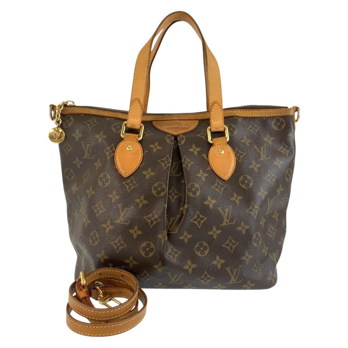 ルイ ヴィトン モノグラム パレルモPM ハンドバッグ ショルダーバッグ 2way M40145 ブラウン PVC レザー レディース LOUIS VUITTON 中古