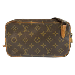 ルイ ヴィトン モノグラム マルリーバンドリエール ショルダーバッグ ポシェット M51828 ブラウン PVC レザー レディース LOUIS VUITTON 中古
