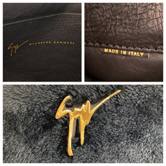 ジュゼッペザノッティ クラッチバッグ セカンドバッグ ブラック 黒 レザー アクリル レディース GIUSEPPE ZANOTTI 中古