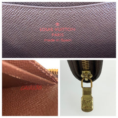 ルイ ヴィトン ダミエ ポルトモネジップ 長財布 ジッピー ロングウォレット N61728 ブラウン PVC レディース LOUIS VUITTON 中古