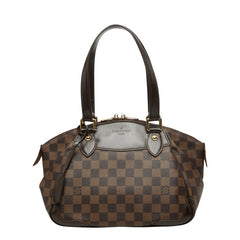 ルイ ヴィトン ダミエ ヴェローナPM ハンドバッグ N41117 ブラウン PVC レザー レディース LOUIS VUITTON 中古