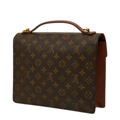 ルイ ヴィトン モノグラム モンソー ハンドバッグ ショルダーバッグ 2WAY M51185 ブラウン PVC レザー レディース LOUIS VUITTON 中古