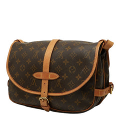 ルイ ヴィトン モノグラム ソミュール30 斜め掛け ショルダーバッグ M42256 ブラウン PVC レザー レディース LOUIS VUITTON 中古