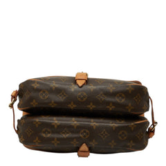 ルイ ヴィトン モノグラム ソミュール30 斜め掛け ショルダーバッグ M42256 ブラウン PVC レザー レディース LOUIS VUITTON 中古