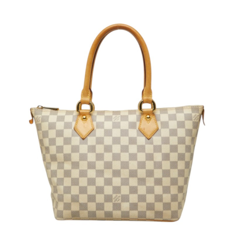 ルイ ヴィトン ダミエ アズール サレヤPM ハンドバッグ トートバッグ N51186 ホワイト PVC レザー レディース LOUIS VUITTON 中古
