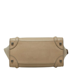 セリーヌ ラゲージ マイクロショッパー ハンドバッグ ベージュ レザー レディース CELINE 中古