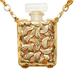 シャネル COCO オードゥ パルファム パフュームボトル チェーン ネックレス ペンダント ゴールド ガラス メッキ レディース CHANEL 中古