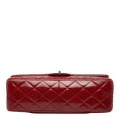 シャネル マトラッセ ダブルフラップ ヴィンテージ チェーン ショルダーバッグ レッド パテントレザー レディース CHANEL 中古