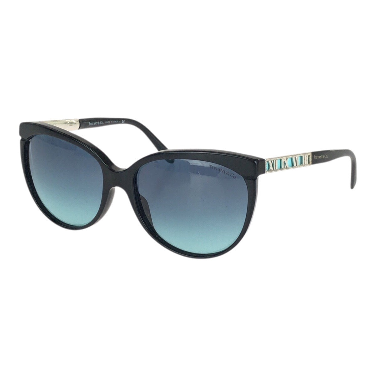 ティファニー アトラス サングラス TF 4097 8001/9S ブルー ブラック プラスチック メタル エナメル レディース TIFFANY&Co. 中古