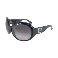 フェンディ FFロゴ サングラス ブラック シルバー プラスチック レディース FENDI 中古