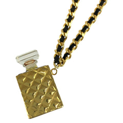 シャネル パフュームボトル ネックレス ゴールド ブラック メタル プラスチック レディース CHANEL 中古