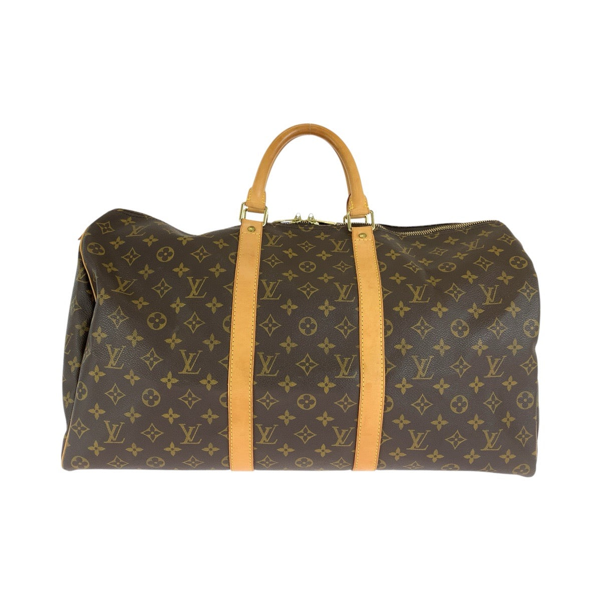 ルイ ヴィトン モノグラム キーポル 50 ボストンバッグ 旅行バッグ M41426 ブラウン PVC レザー メンズ LOUIS VUITTON 中古