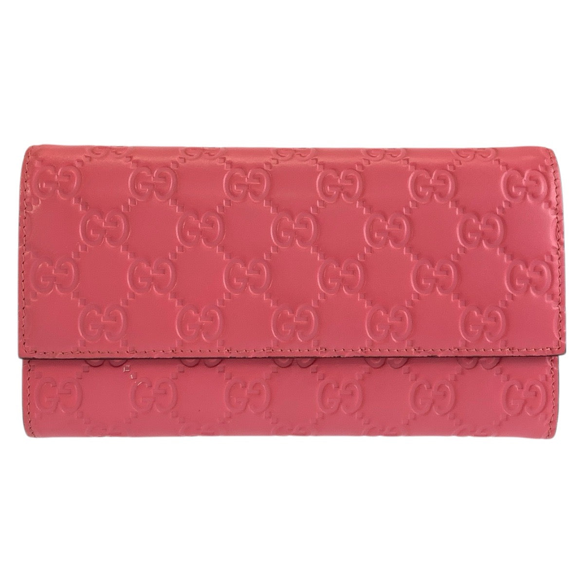 グッチ グッチシマ 長財布 ロングウォレット 410100 ピンク レザー レディース GUCCI 中古