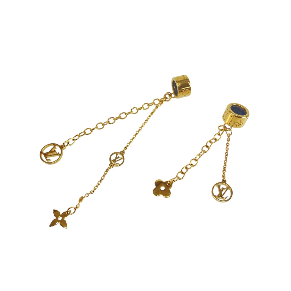 ルイ ヴィトン LVイニシャル フラワー イヤホンチャーム AirPodsチャーム イヤホンアクセサリー ゴールド メタル レディース LOUIS VUITTON 中古