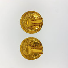 ヴェルサーチェ メデューサ イヤリング ゴールド ブラック メタル レディース VERSACE 中古