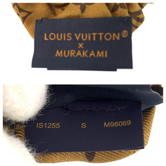ルイ ヴィトン モノグラム × 村上隆 ヘアゴム ヘアアクセサリー シュシュ M96069 ブラウン シルク レディース LOUIS VUITTON 中古