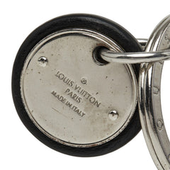 ルイ ヴィトン モノグラム ポルト クレ ネオ LV クラブ キーホルダー キーリング M02040 シルバー ブラック メタル レザー レディース LOUIS VUITTON 中古
