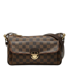 ルイ ヴィトン ダミエ ラヴェッロGM 斜め掛け ショルダーバッグ N60006 ブラウン PVC レザー レディース LOUIS VUITTON 中古