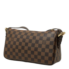 ルイ ヴィトン ダミエ ラヴェッロGM 斜め掛け ショルダーバッグ N60006 ブラウン PVC レザー レディース LOUIS VUITTON 中古