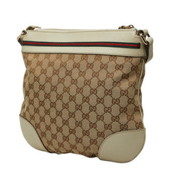 グッチ GGキャンバス メイフェア 斜め掛け ショルダーバッグ 257065 ベージュ キャンバス レザー レディース GUCCI 中古