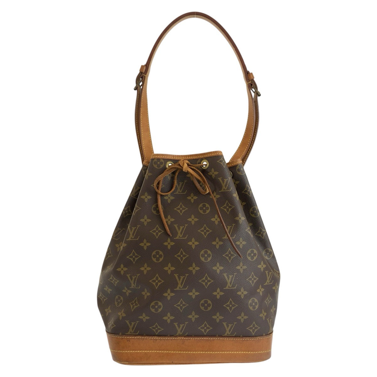 ルイ ヴィトン モノグラム ノエ 巾着 ワンショルダーバッグ M42224 ブラウン PVC レザー レディース LOUIS VUITTON 中古
