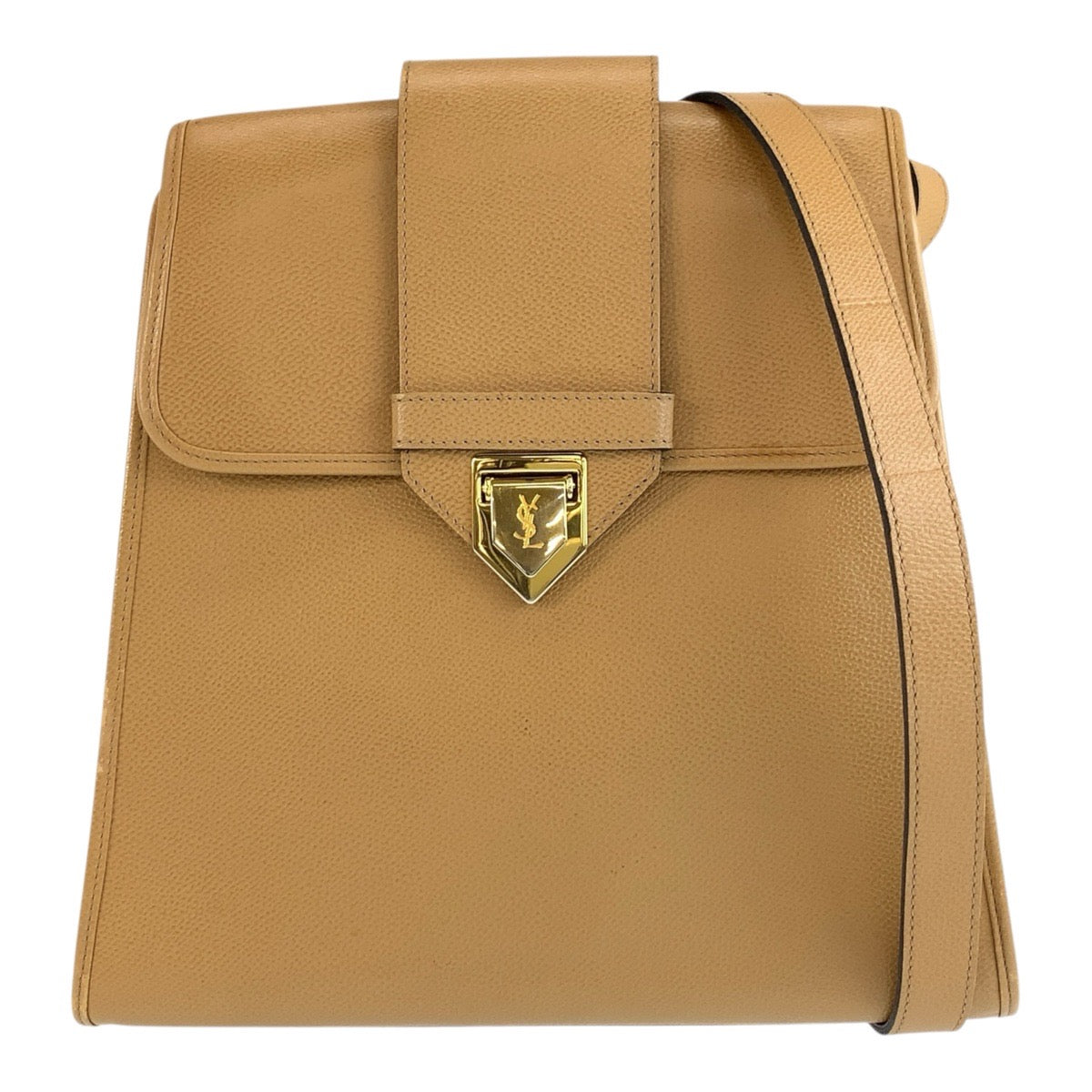 イヴ サンローラン YSL ショルダーバッグ ポシェット ベージュ レザー レディース YVES SAINT LAURENT 中古