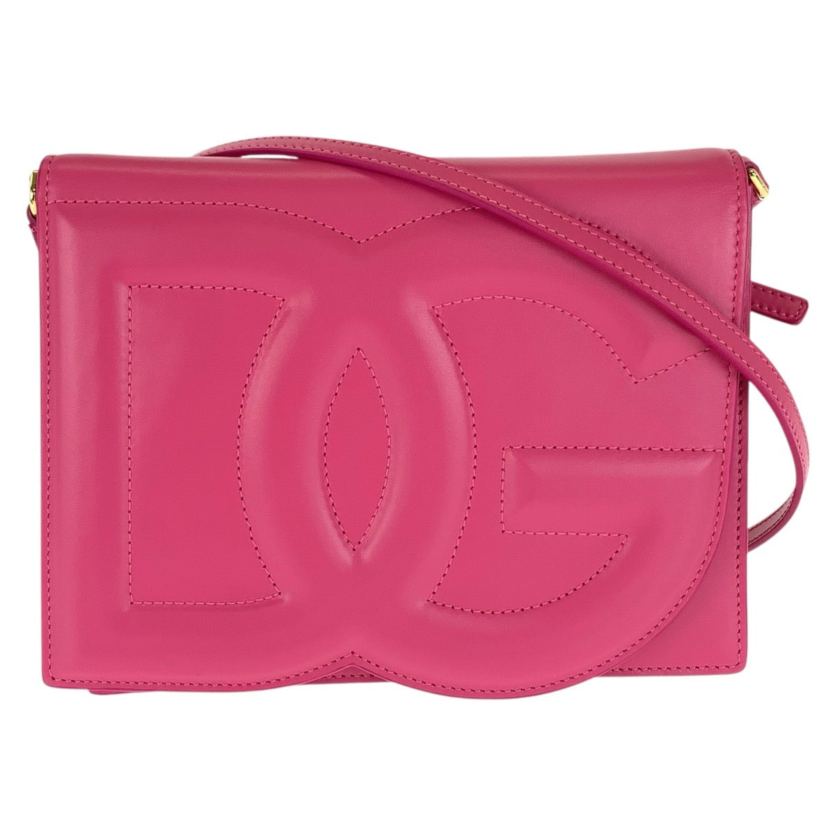 ドルチェアンドガッバーナ DGロゴ ショルダーバッグ クラッチバッグ 2WAY BB7287 AW576 ピンク レザー レディース DOLCE&GABBANA 中古