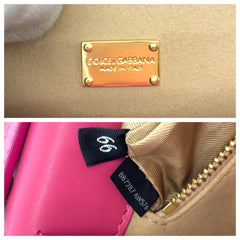 ドルチェアンドガッバーナ DGロゴ ショルダーバッグ クラッチバッグ 2WAY BB7287 AW576 ピンク レザー レディース DOLCE&GABBANA 中古