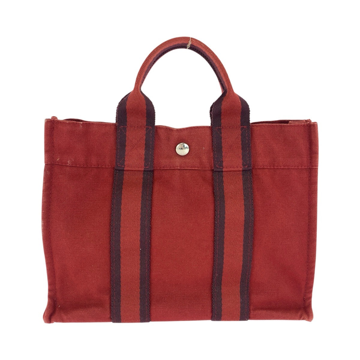 エルメス フールトゥPM トートバッグ ハンドバッグ ワインレッド ボルドー キャンバス レディース HERMES 中古