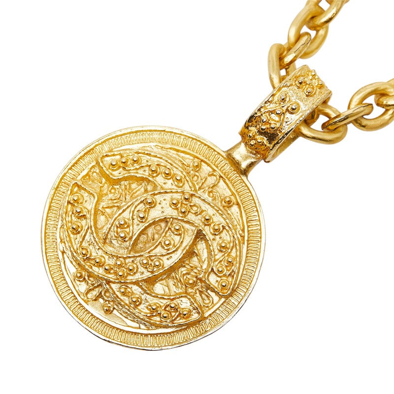 シャネル ココマーク チェーン ネックレス ゴールド メッキ GP レディース CHANEL 中古