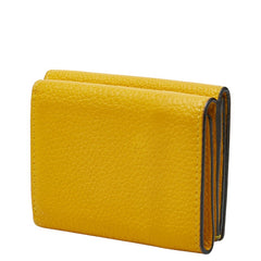 フェンディ コンパクト 三つ折り財布 ウォレット 7M0280 イエロー レザー レディース FENDI 中古