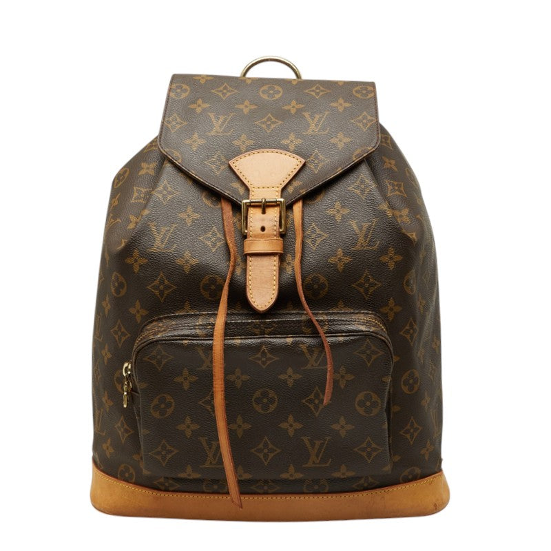 ルイ ヴィトン モノグラム モンスリGM リュック バックパック M51135 ブラウン PVC レザー レディース LOUIS VUITTON 中古