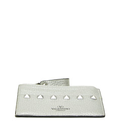 ヴァレンティノ ロックスタッズ カードケース コインケース シルバー レザー レディース VALENTINO 中古