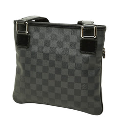 ルイ ヴィトン ダミエ グラフィット トマス 斜め掛け ショルダーバッグ N58028 ブラック PVC レザー レディース LOUIS VUITTON 中古