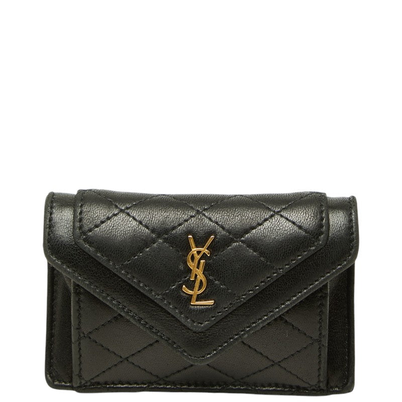 サンローラン カサンドラ ギャビー カードケース ブラック ラムスキン レディース SAINT LAURENT 中古