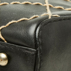 シャネル ココマーク ワイルドステッチ ハンドバッグ ミニ ボストンバッグ ブラック レザー レディース CHANEL 中古