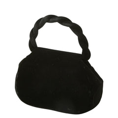 シャネル ココマーク ツイストハンドル ミニ ハンドバッグ トップハンドル ブラック ゴールド金具 ベロア レディース CHANEL 中古