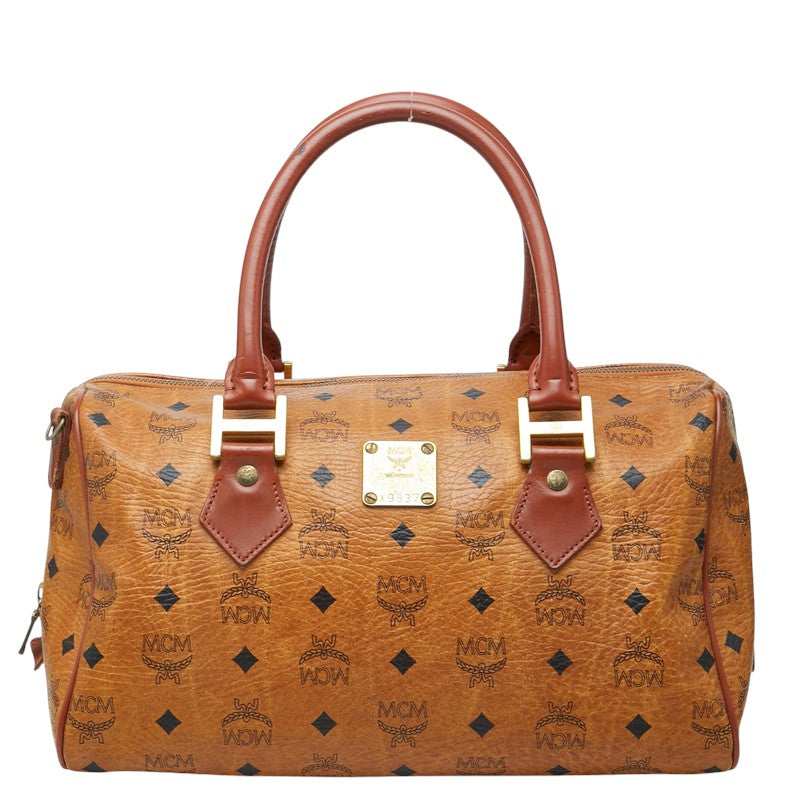 エム シー エム ヴィセトス ハンドバッグ 手提げバッグ コニャック PVC レザー レディース MCM 中古