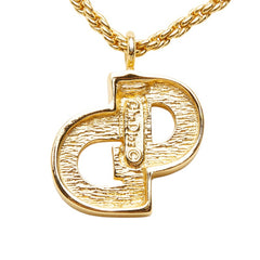 ディオール CDロゴ ペンダント ネックレス ゴールド メッキ ラインストーン レディース Dior 中古