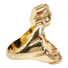 ヴェルサーチェ メデューサ グレカ模様 リング 指輪 ゴールド メッキ ユニセックス VERSACE 中古