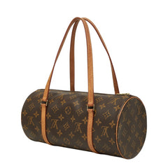 ルイ ヴィトン モノグラム パピヨン ハンドバッグ 手提げバッグ M51365 ブラウン PVC レザー レディース LOUIS VUITTON 中古
